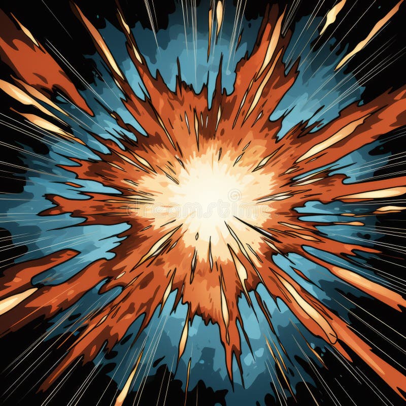 Retro Comic Book Style Supernova Explosion With Flare royalty free illustration