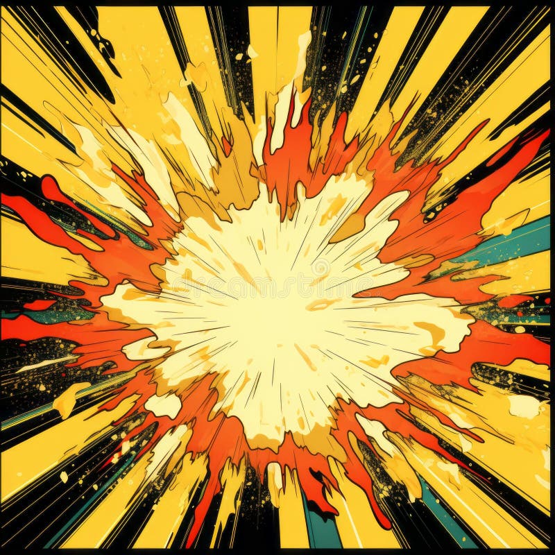 Retro Comic Explosion: A Supernova Burst Of Gold vector illustration