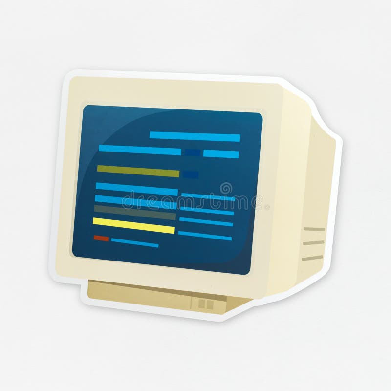 Retro computer icon royalty free stock photo