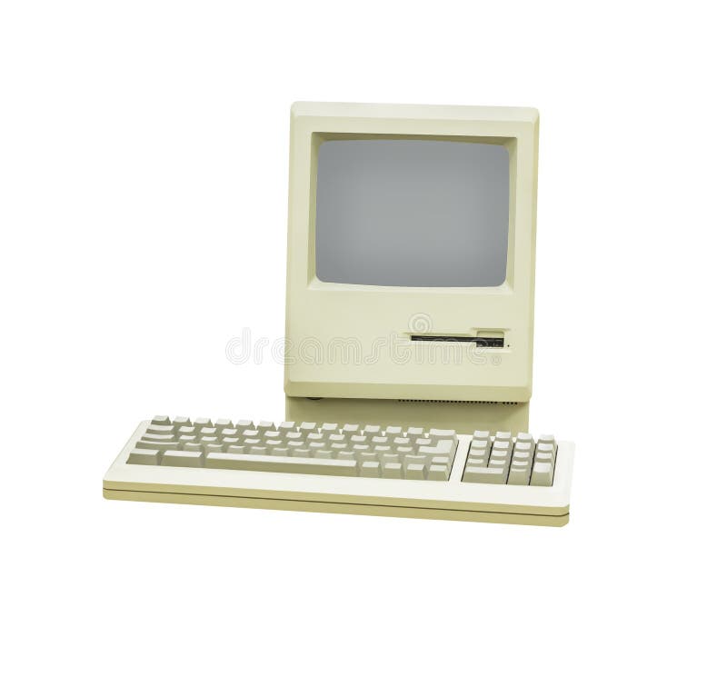 Retro computer isolated stock image