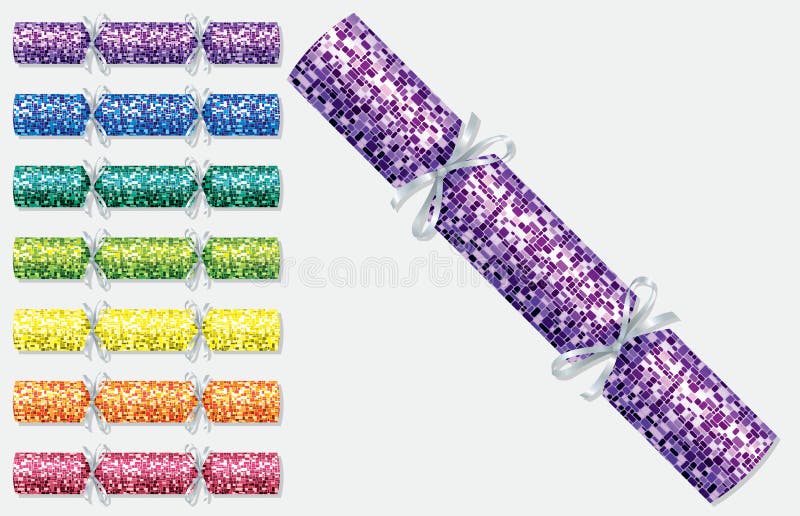 Retro cracker luminosi di Natale illustrazione di stock Retro cracker luminosi di Natale illustrazione di stock