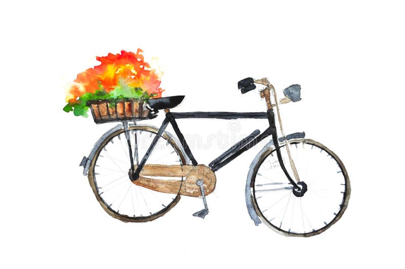 Retro czarny bicykl ilustracji
