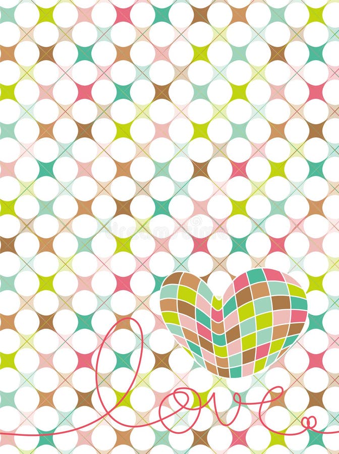 Retro de liefdehart van het pastelkleurmozaïek royalty-vrije illustratie Retro de liefdehart van het pastelkleurmozaïek royalty-vrije illustratie