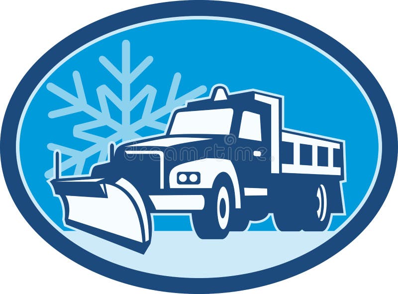 Retro de Vrachtwagen van de Ploeg van de sneeuw