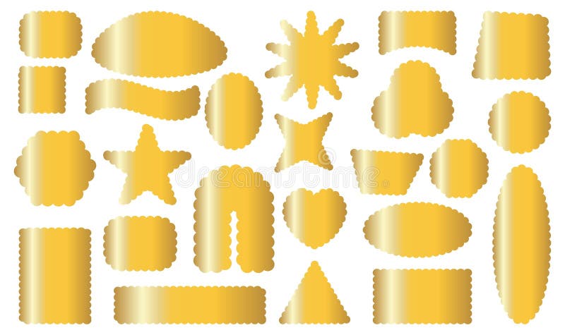 Retro design elements scalloped frames. Scalloped edge rectangle, star, ellipse, circle and square shapes stock illustration