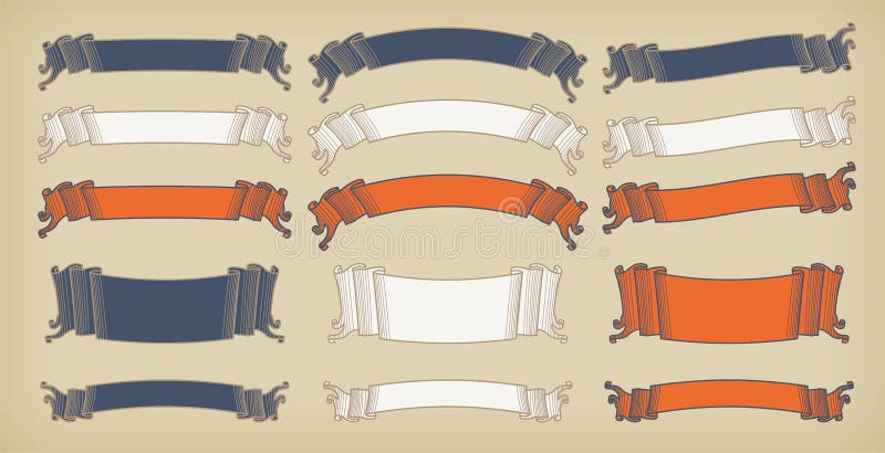 A retro design horizontal label set royalty free illustration