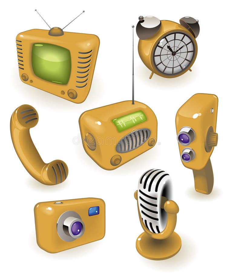 Retro devices vector illustration
