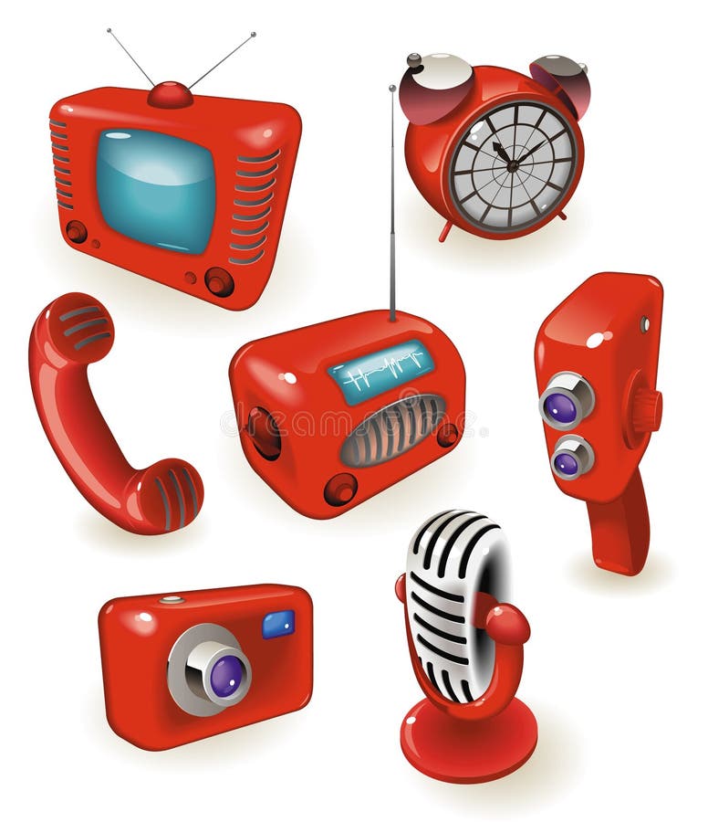 Retro devices vector illustration