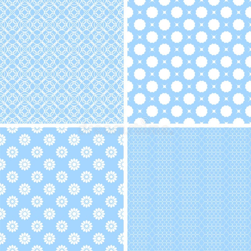 4 retro different seamless patterns. stock illustration