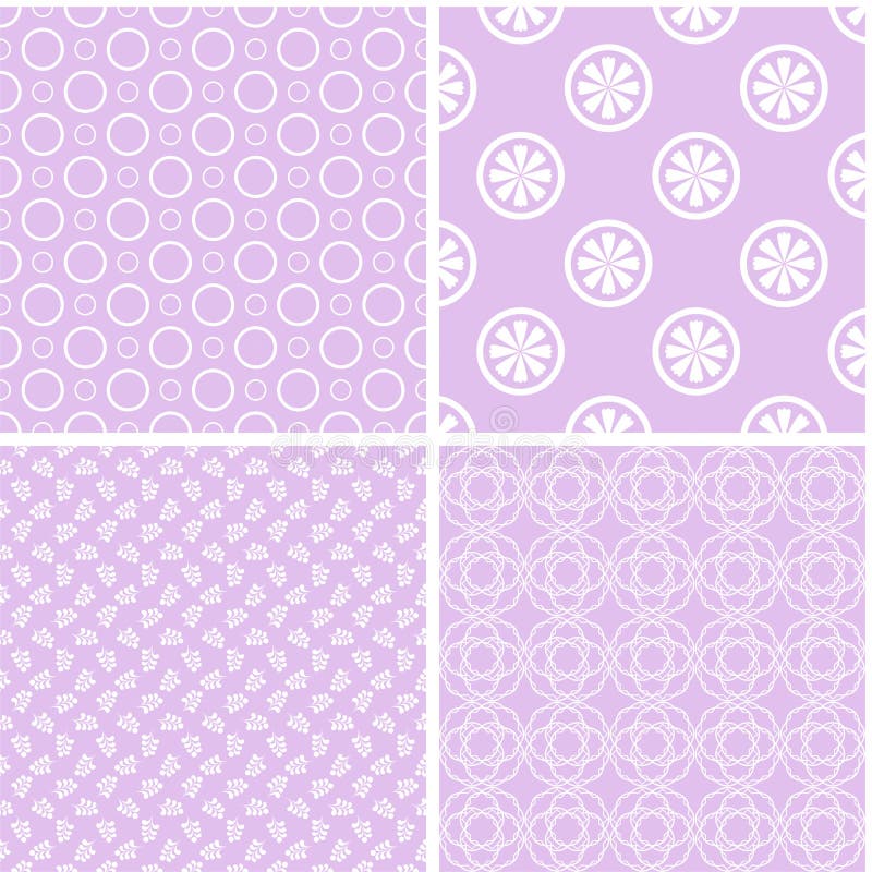 4 retro different seamless patterns. vector illustration