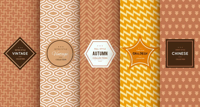 Retro different vector seamless patterns