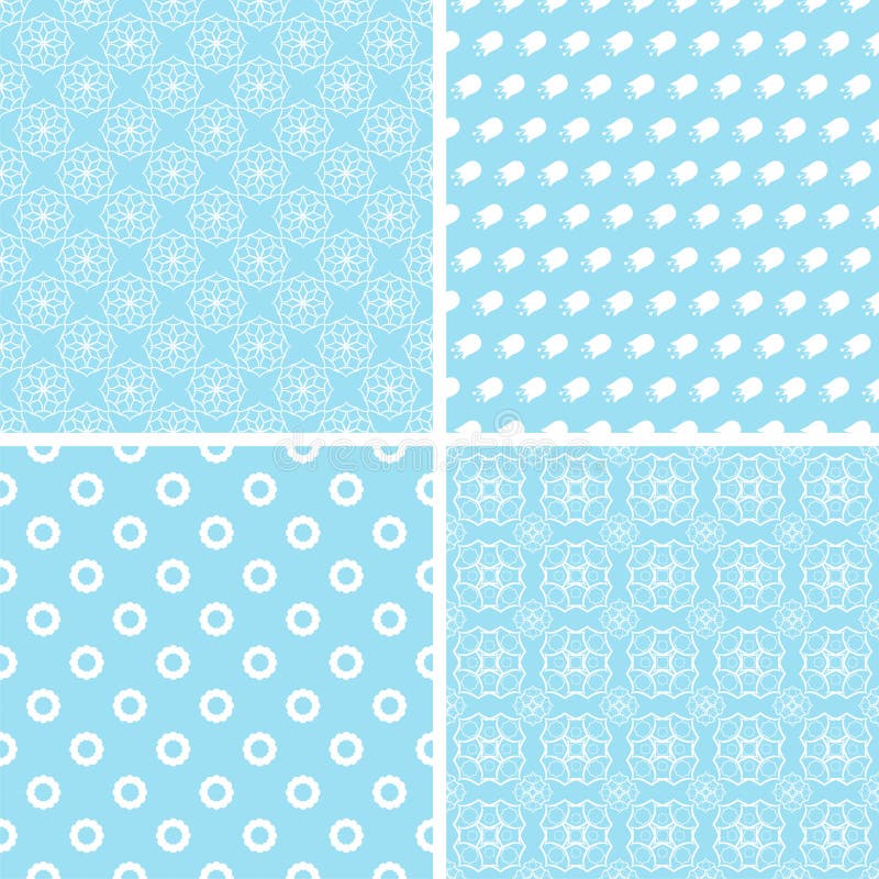 4 retro different vector seamless patterns. royalty free illustration