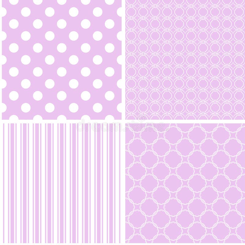 4 retro different vector seamless patterns. royalty free illustration