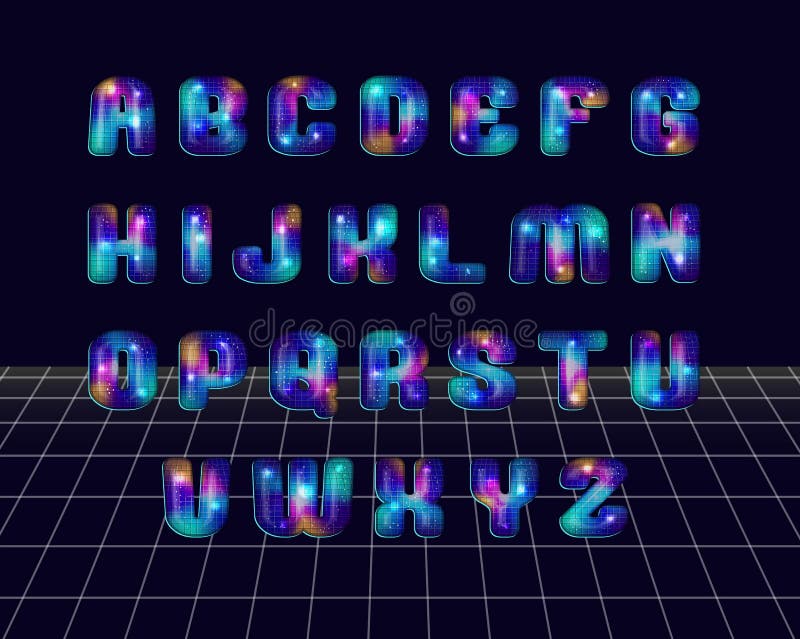 Retro disco styled alphabet vector illustration Retro disco styled alphabet vector illustration