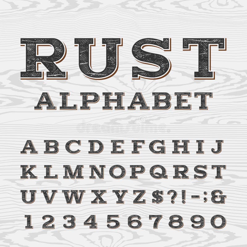 Download Retro Distressed Alphabet Vector Font. Stock Vector ...