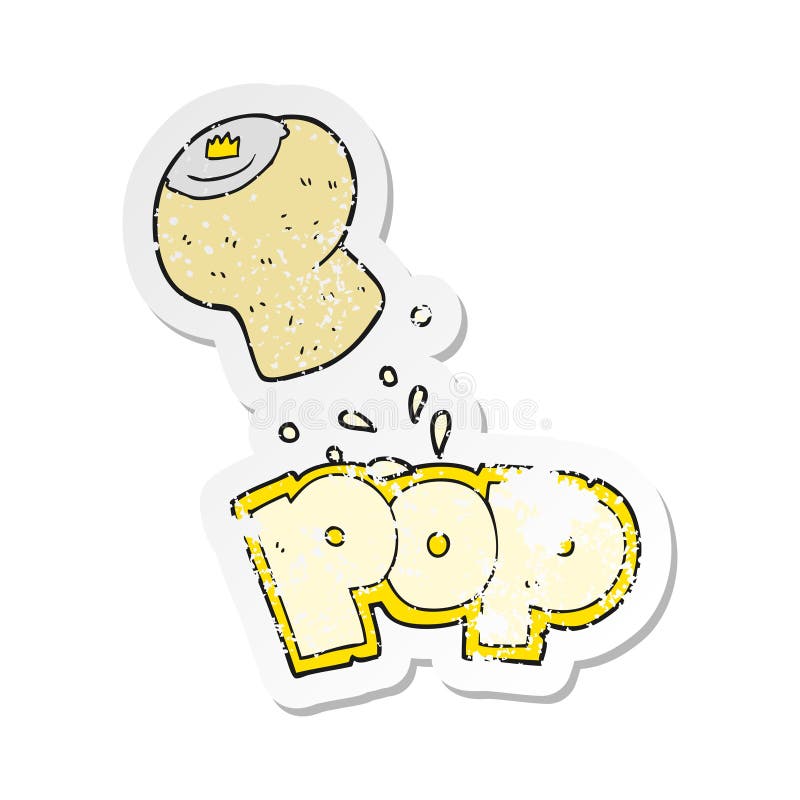 Popping Champagne Cartoon Stock Vector Illustration Of Drawn