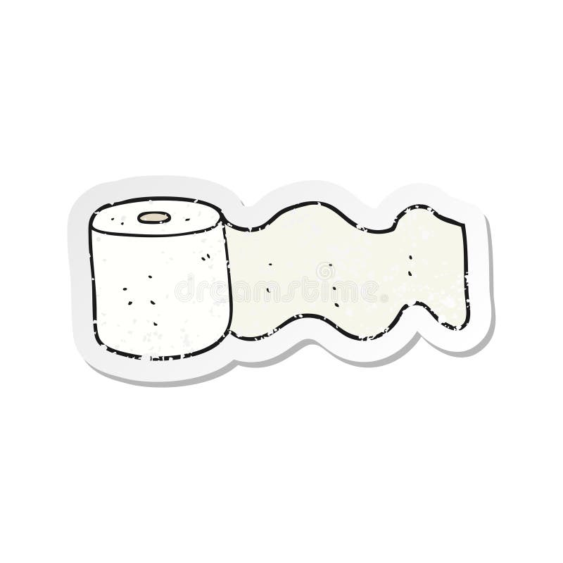 retro distressed sticker of a cartoon toilet paper