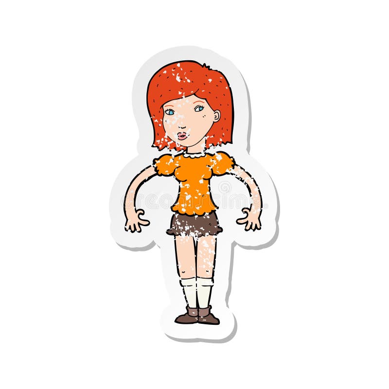 Sticker Woman Female Girl Looking Sideways Cartoon Character Cute Drawing  Illustration Quirky Hand Drawn Happy Cheerful Retro Doodle Funny Silly Line  Crazy Clip Art Clip Stock Illustrations – 4 Sticker Woman Female