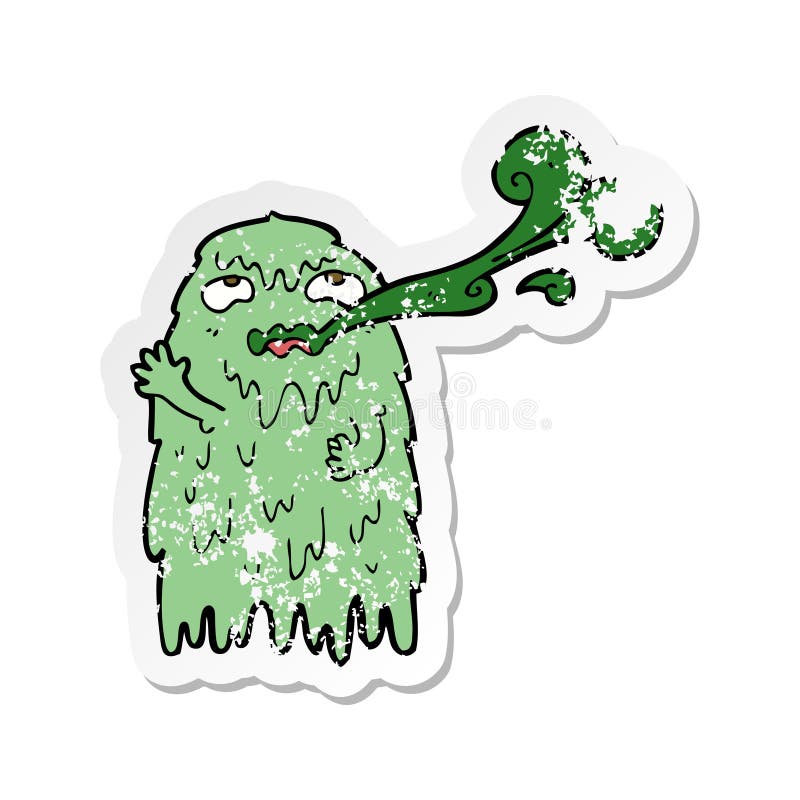 retro distressed sticker of a gross cartoon ghost