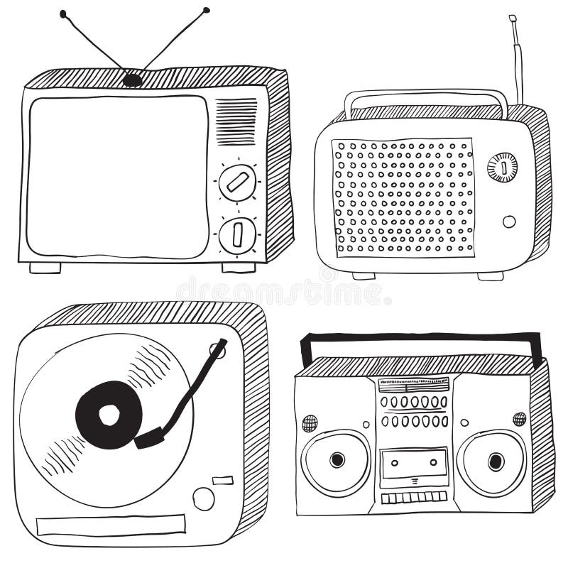Retro elektronika vector illustratie Retro elektronika vector illustratie