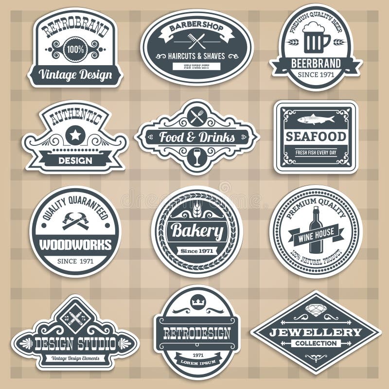 Retro Emblems Set