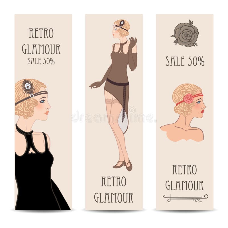 Retro fashion. Costume party or mafia game discount banner templ