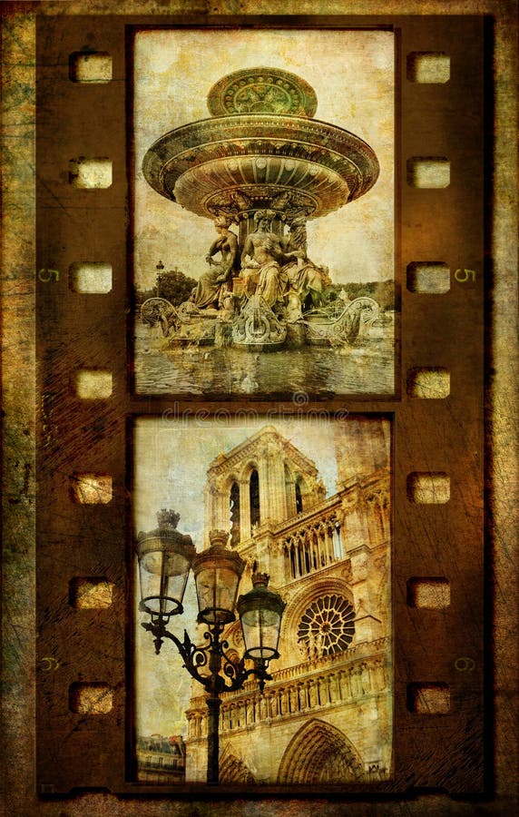 Retro filmstrip -Paris