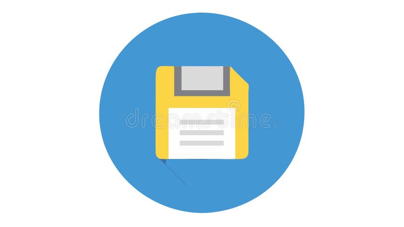 Retro floppy disk save data storage tech icon, vector design Generative AI stock illustration