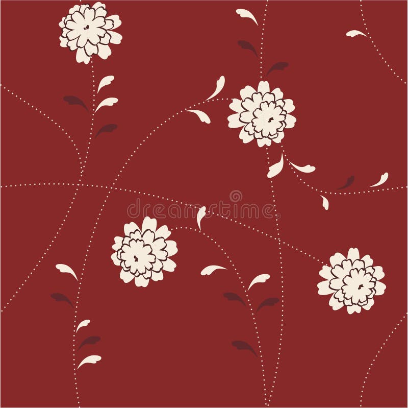 Retro red floral background - vector illustration. Retro red floral background - vector illustration