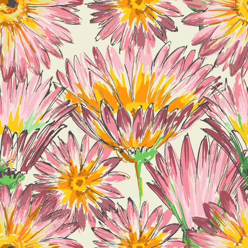 Retro floral seamless pattern