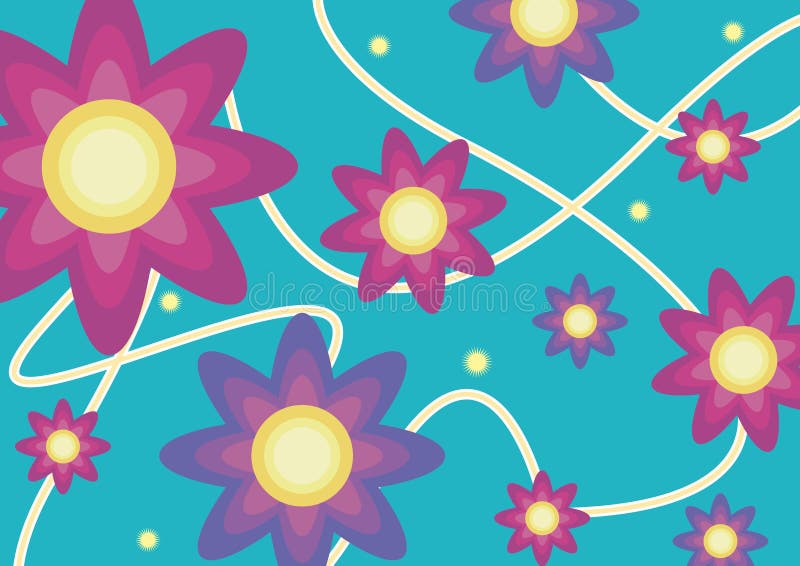 Retro flowers background stock vector. Illustration of pink 14853053