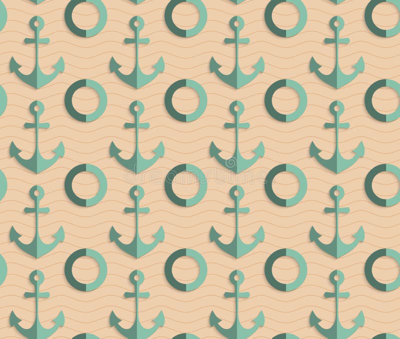 Retro fold sea green anchors