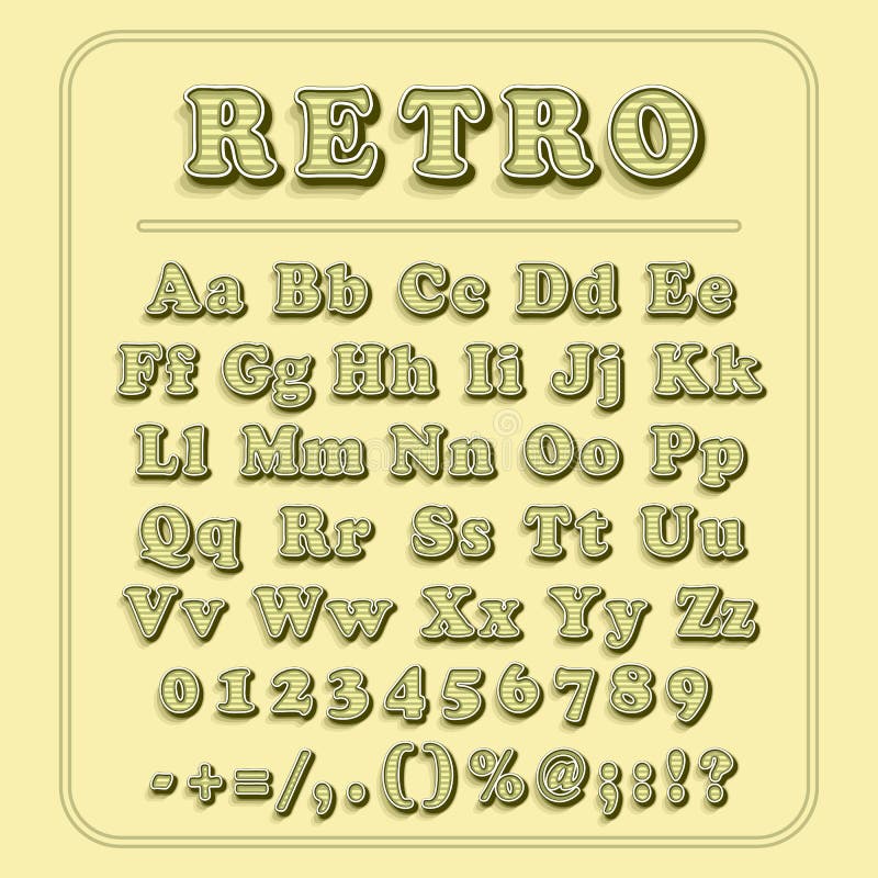 Retro Font Pink Vintage, Light Sign Set. Vector Stock Vector ...