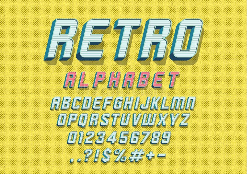 Alphabet Vintage Free Porn Movie - 3d retro font stock vector. Illustration of script, graphic - 155898538