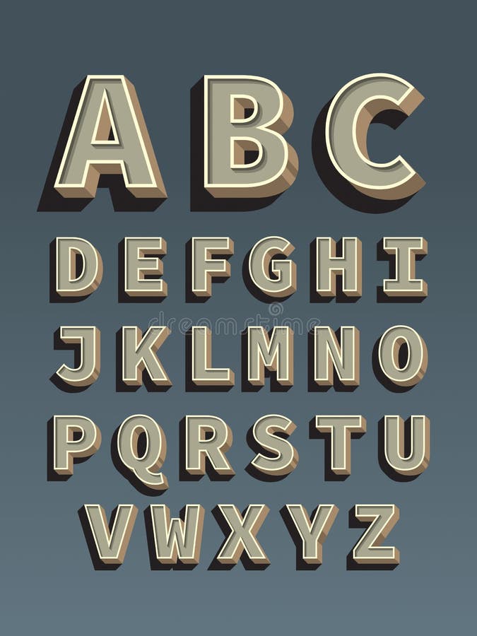 Retro font. Vintage alphabet stock illustration Retro font. Vintage alphabet stock illustration