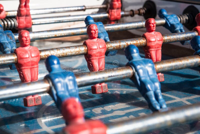 Old worn foosball table stock image. Image of plastic 24523095