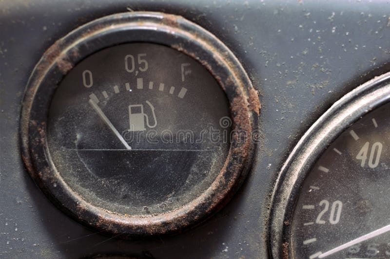Retro Fuel Gauge stock photo. Image of transportation 77170492