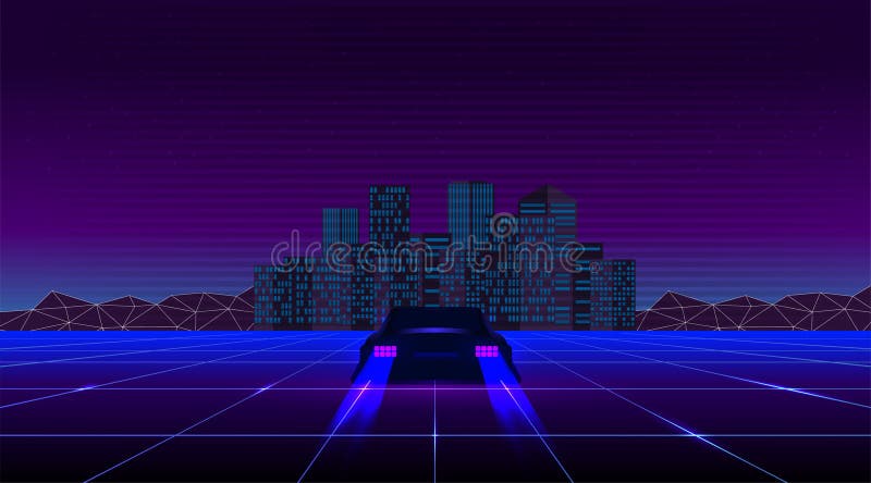 Retro Future, 80s Style Sci-Fi Background Stock Vector - Illustration ...