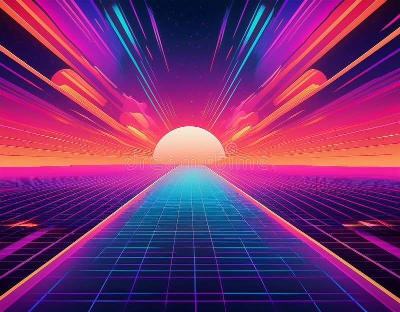 Retro Futuristic Background in a Dynamic Design royalty free stock images