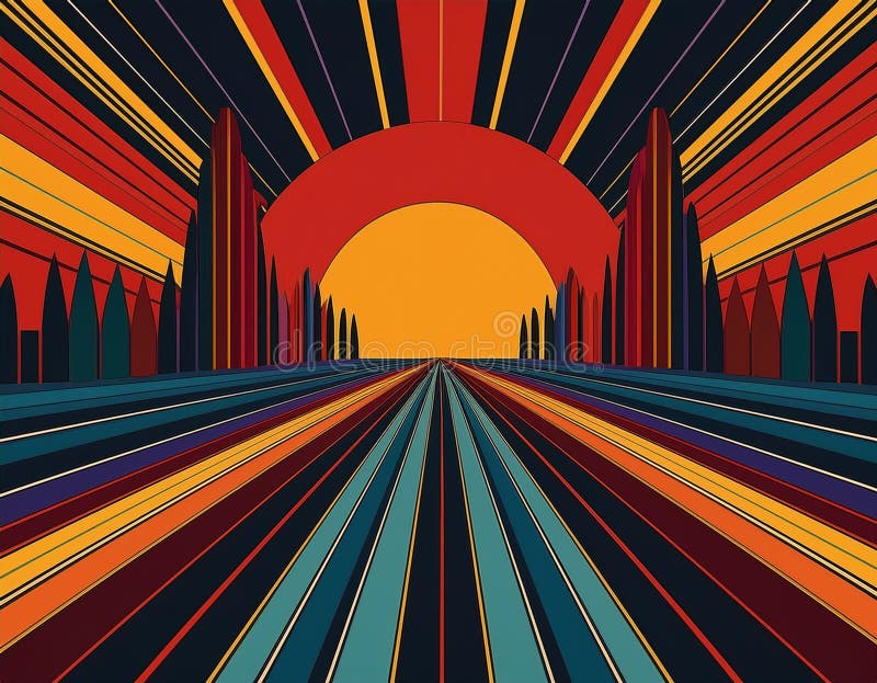 Retro Futuristic Background in a Dynamic Design Concept AI generated