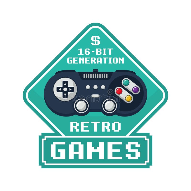 Retro games born to play controller design logo