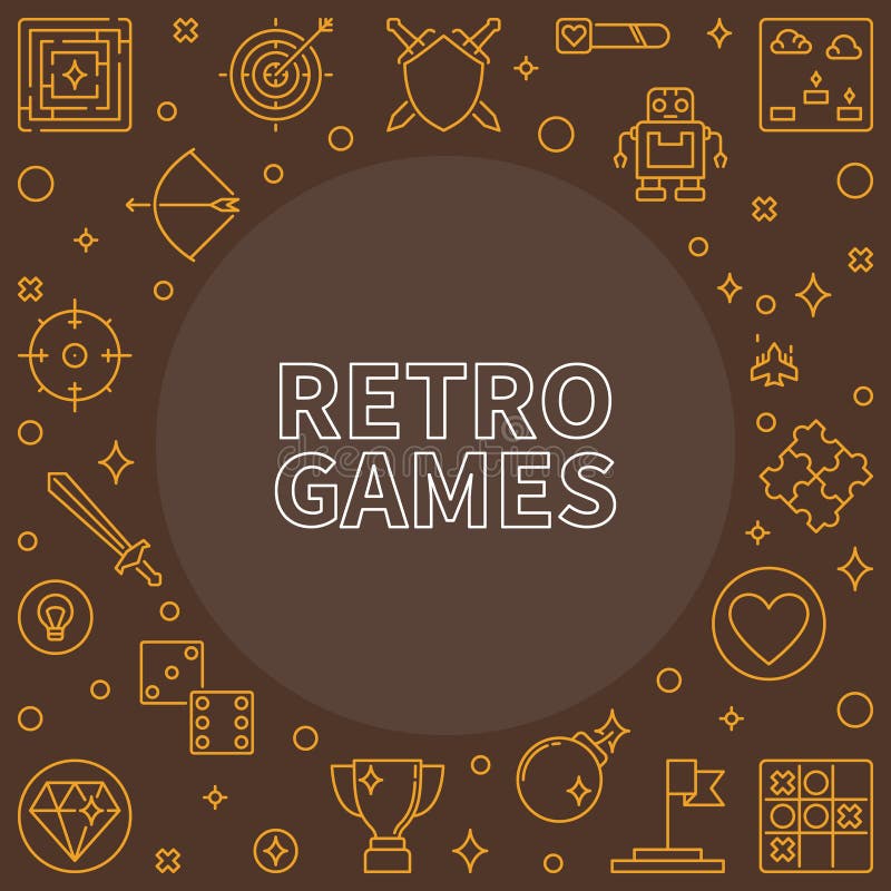 Retro games concept outline frame vector illustration vector illustratie