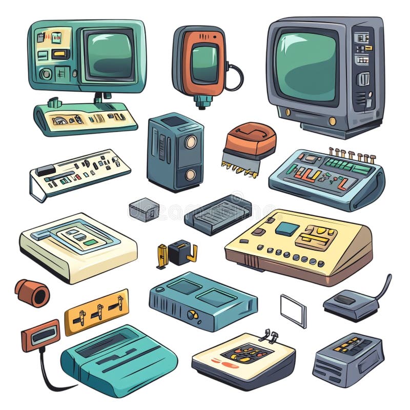 Retro gaming consoles and computers collection of vintage tech nostalgic electronics