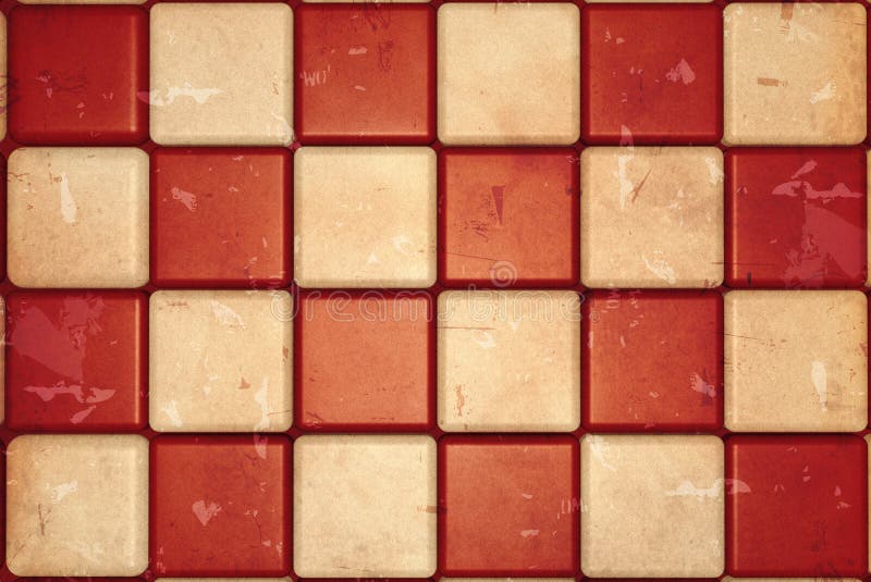Retro checked background with white and red squares. Retro checked background with white and red squares