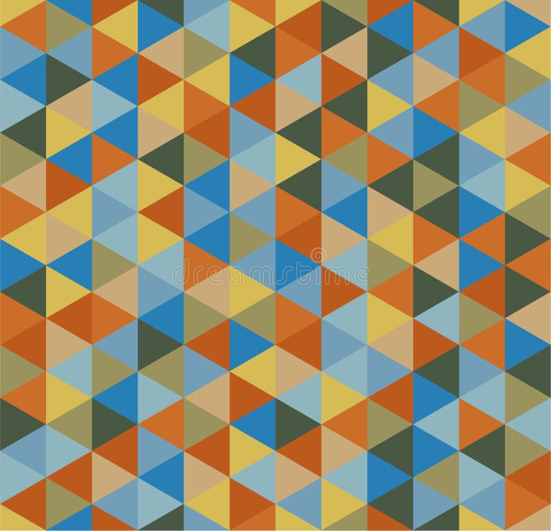 Retro geometric triangle seamless repeating background pattern in vector format. Mosaic of various shades stock illustration Retro geometric triangle seamless repeating background pattern in vector format. Mosaic of various shades stock illustration