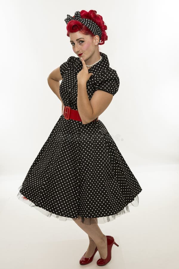 Retro vrouwenstijl pin-up geïsoleerd stock afbeelding