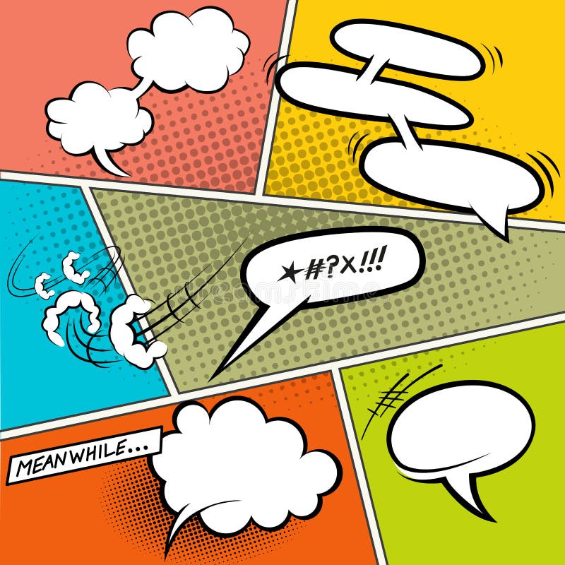 Retro Grappige Toespraakbellen stock illustratie Retro Grappige Toespraakbellen stock illustratie