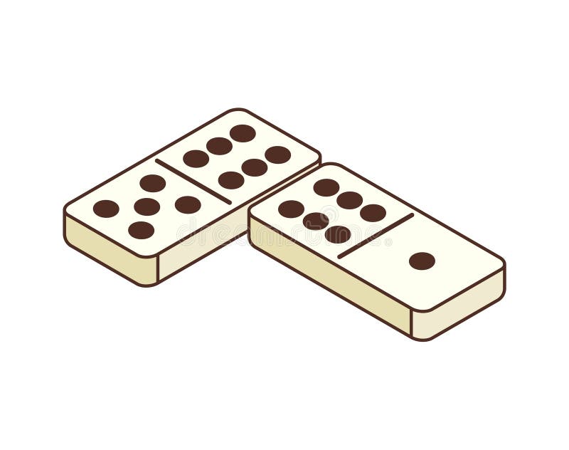 Retro groovy domino elements, vector game tiles stock illustration