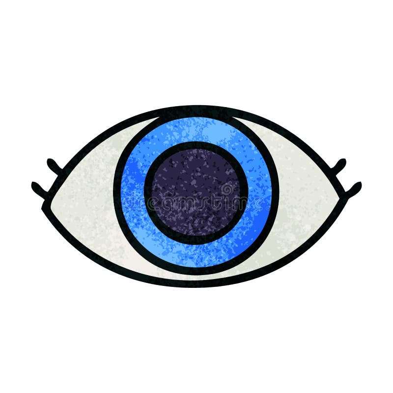 Retro Grunge Texture Cartoon Eye Stock Vector - Illustration of retro,  drawing: 149221532