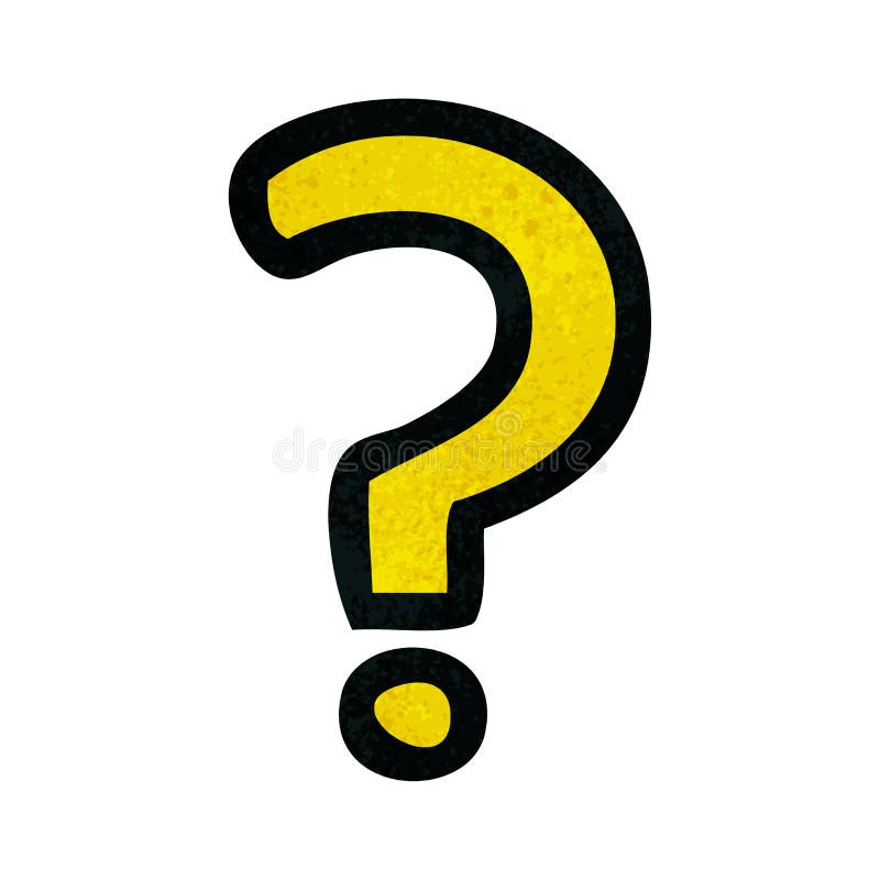 retro grunge texture cartoon question mark